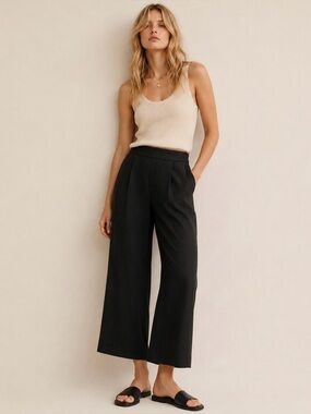 J. Crew Black Linen Blend Pants - Crop Leg